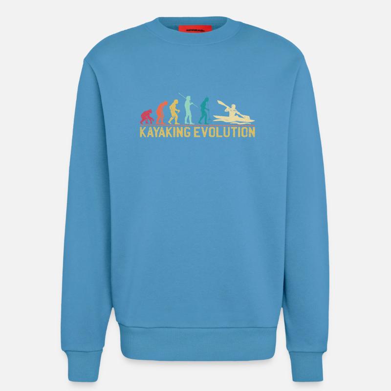 Kayaking Evolution Illustration - Sweatshirt - made by SPREAD  -  Sol Blue