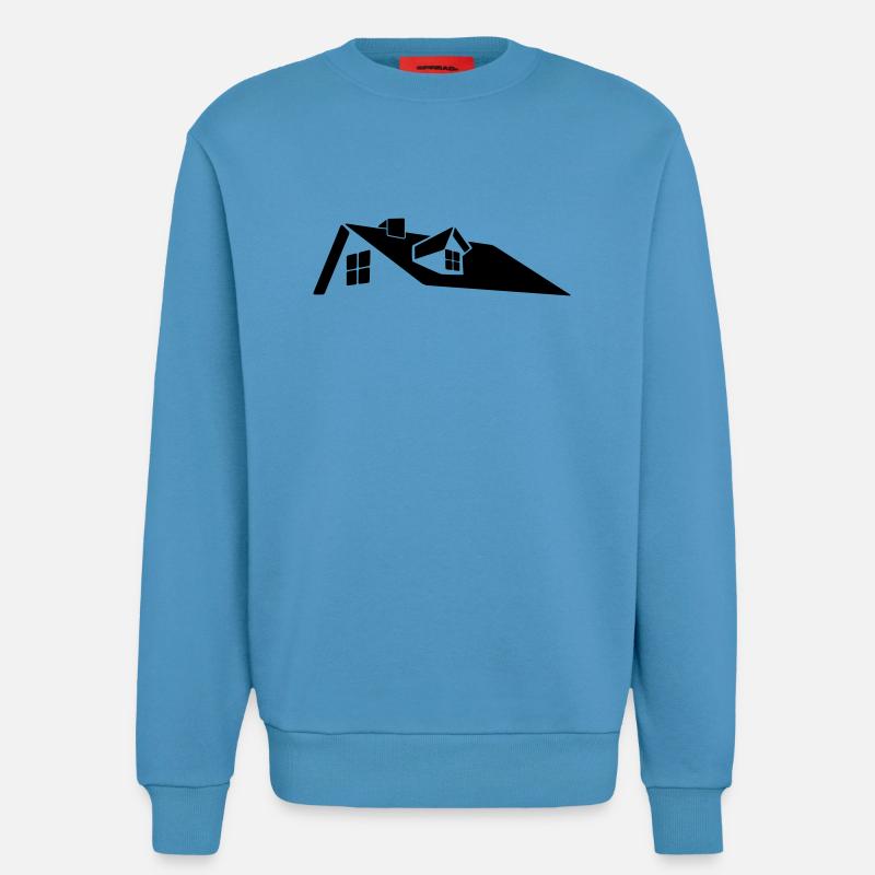 Logo des Dachhauses mit Dachgaube - Sweatshirt - made by SPREAD  -  Sol Blue