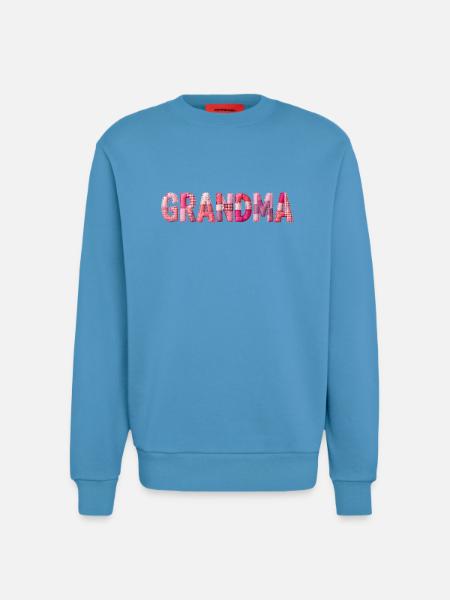 Großmutter Pink Plaid Buchstaben Patchwork - Sweatshirt - made by SPREAD - Sol Blue