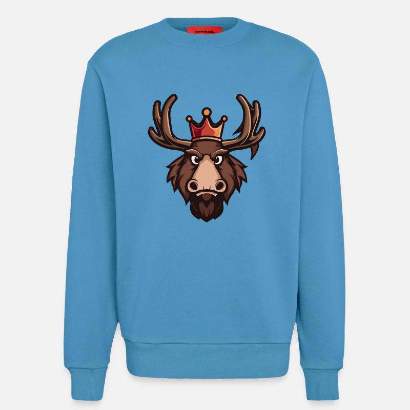 Elch Kopf Krone - Sweatshirt - made by SPREAD - Sol Blue