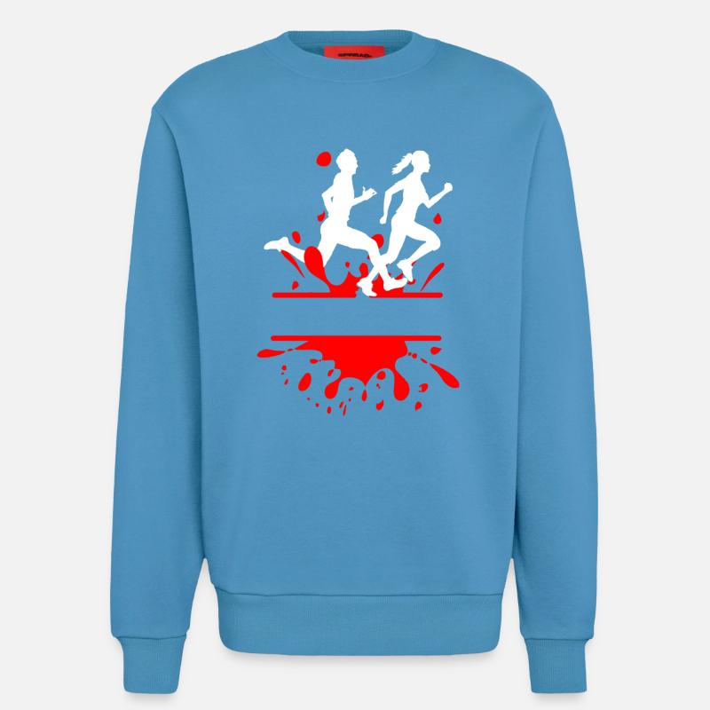 Mud Run Duo – Custom Splash Design - Sweatshirt - made by SPREAD  -  Sol Blue