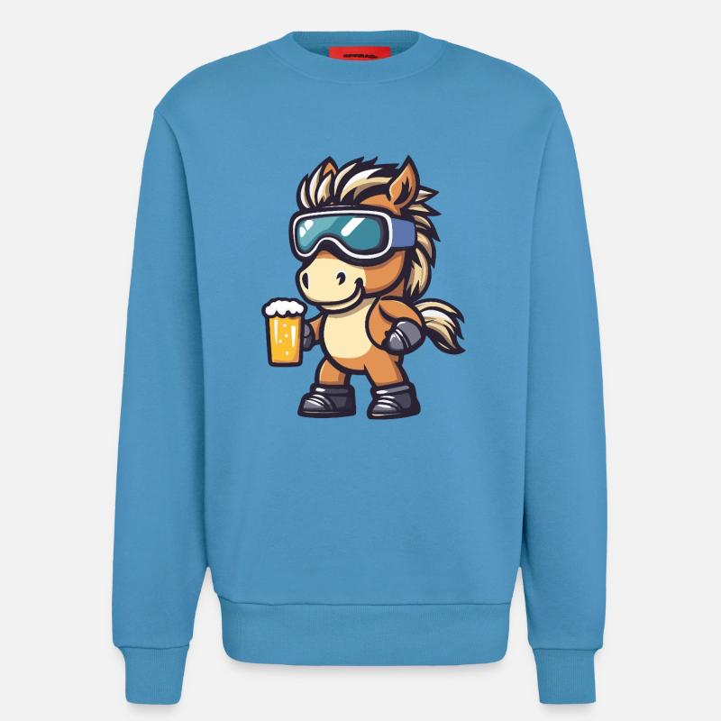 Pferd Apres Ski Bier Comic - Sweatshirt - made by SPREAD  -  Sol Blue