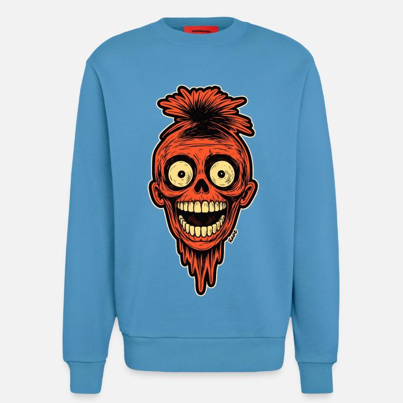 Crimson Skull Mohawk Maskottchen - Sweatshirt - made by SPREAD  -  Sol Blue