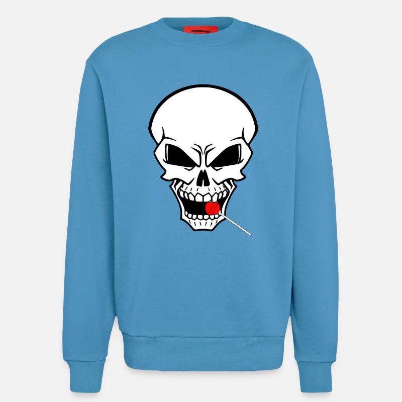 Rebellenschädel mit rotem Lutscher - Sweatshirt - made by SPREAD - Sol Blue