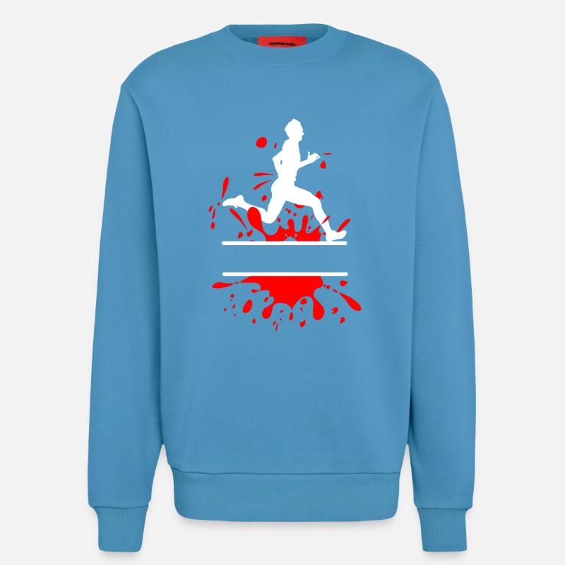 Mud Run Man – Custom Splash Runner - Sweatshirt - made by SPREAD - Sol Blue