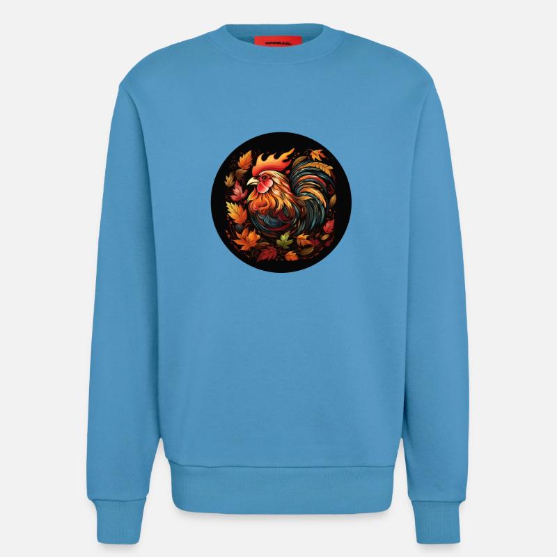 Poulet d’automne à partir de feuilles panachées - Sweat bio décontracté fabriqué en UE -  Sol Blue
