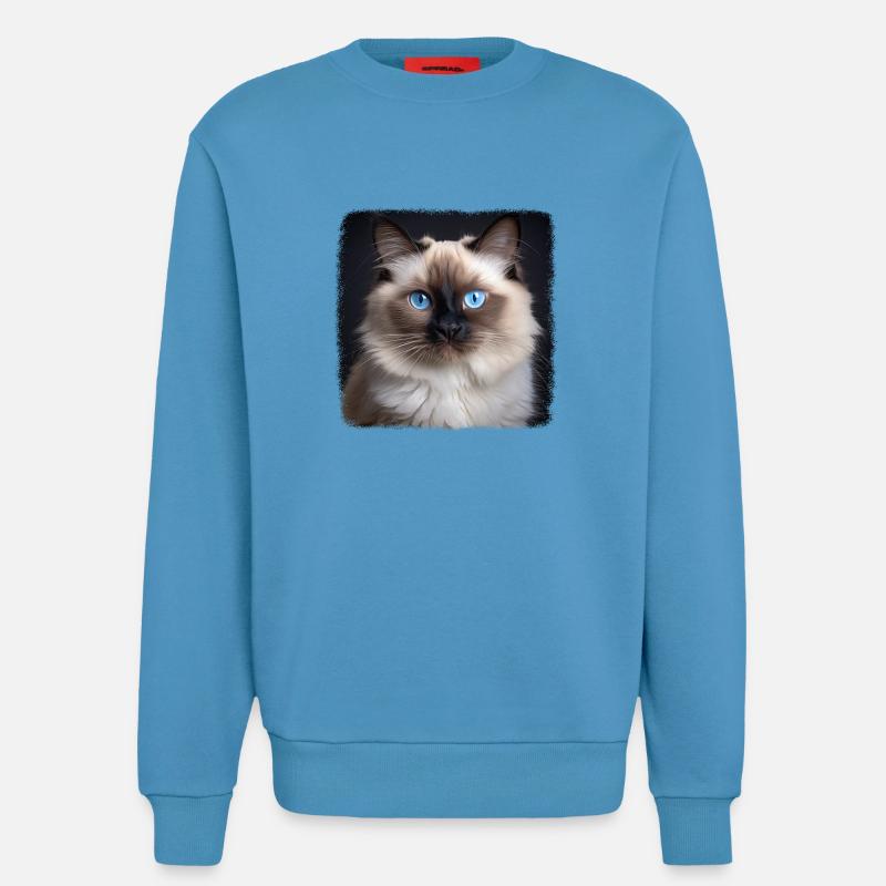 Chat de Birmanie Birma Katze - Sweat bio décontracté fabriqué en UE -  Sol Blue