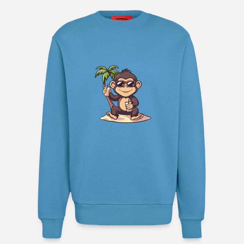 Affe Sommer Strand Comic - Sweatshirt - made by SPREAD  -  Sol Blue