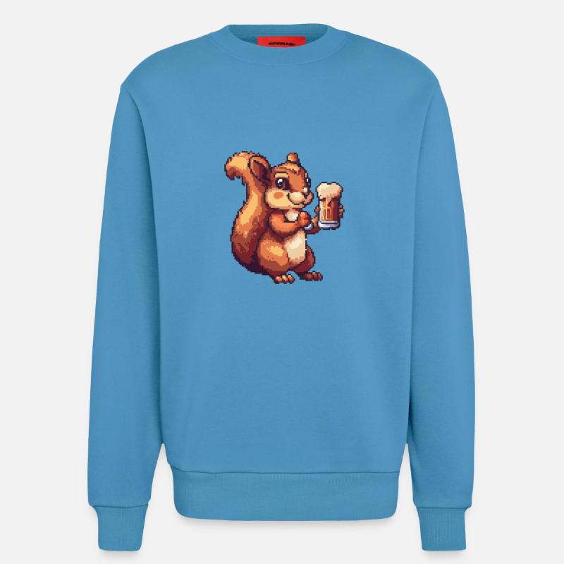 Eichhörnchen Bier Pixel - Sweatshirt - made by SPREAD  -  Sol Blue