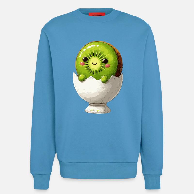 Kiwifruit in eggshell smile - Sweatshirt - made by SPREAD  -  Sol Blue