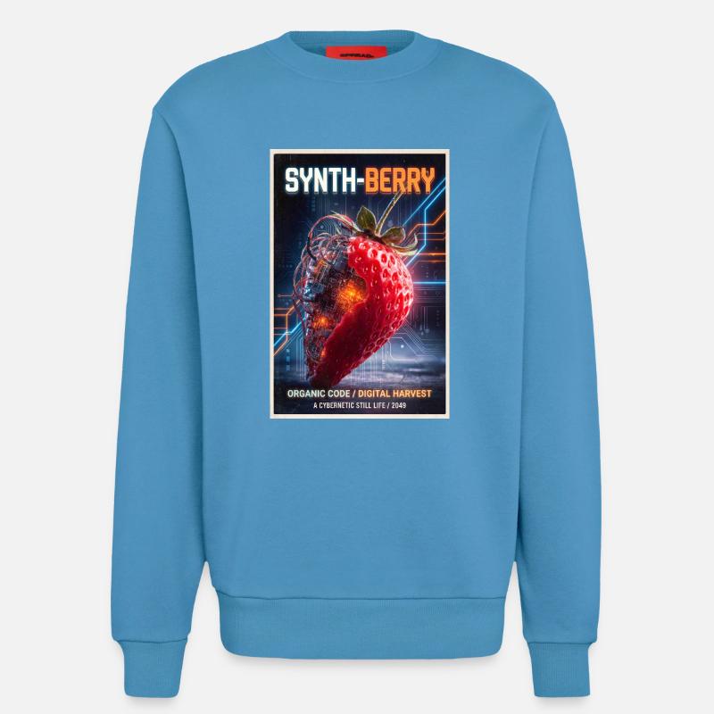 Synth-Beere: Kybernetische Erdbeere - Sweatshirt - made by SPREAD  -  Sol Blue