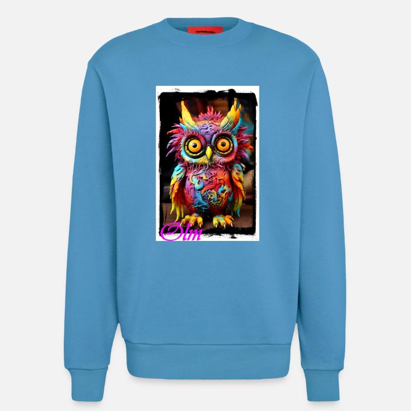 Bunte Fantasiewelt Eulenfigur Puppe Textil Märchen - Sweatshirt - made by SPREAD  -  Sol Blue