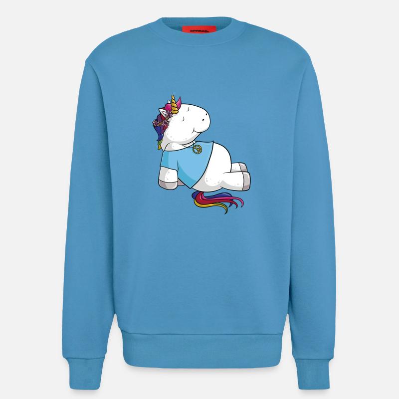 Hippie Einhorn Comic - Sweatshirt - made by SPREAD  -  Sol Blue