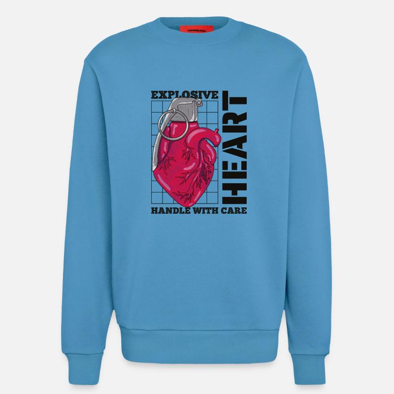 Exploding Heart - Sweatshirt - made by SPREAD  -  Sol Blue