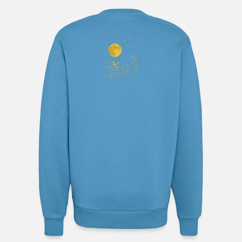Funkelnder Weihnachtsmann im Rentierschlitten - Sweatshirt - made by SPREAD - Sol Blue