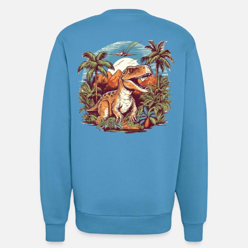 Dinosaurier in Urzeitlandschaft - Sweatshirt - made by SPREAD  -  Sol Blue