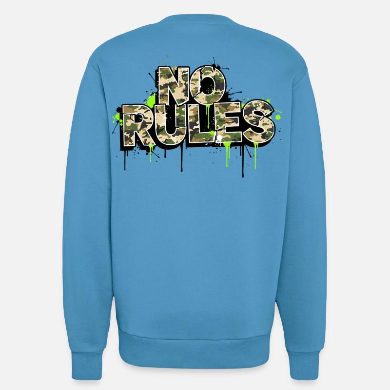 No Rules Camouflage Graffiti - Sweatshirt - made by SPREAD  -  Sol Blue