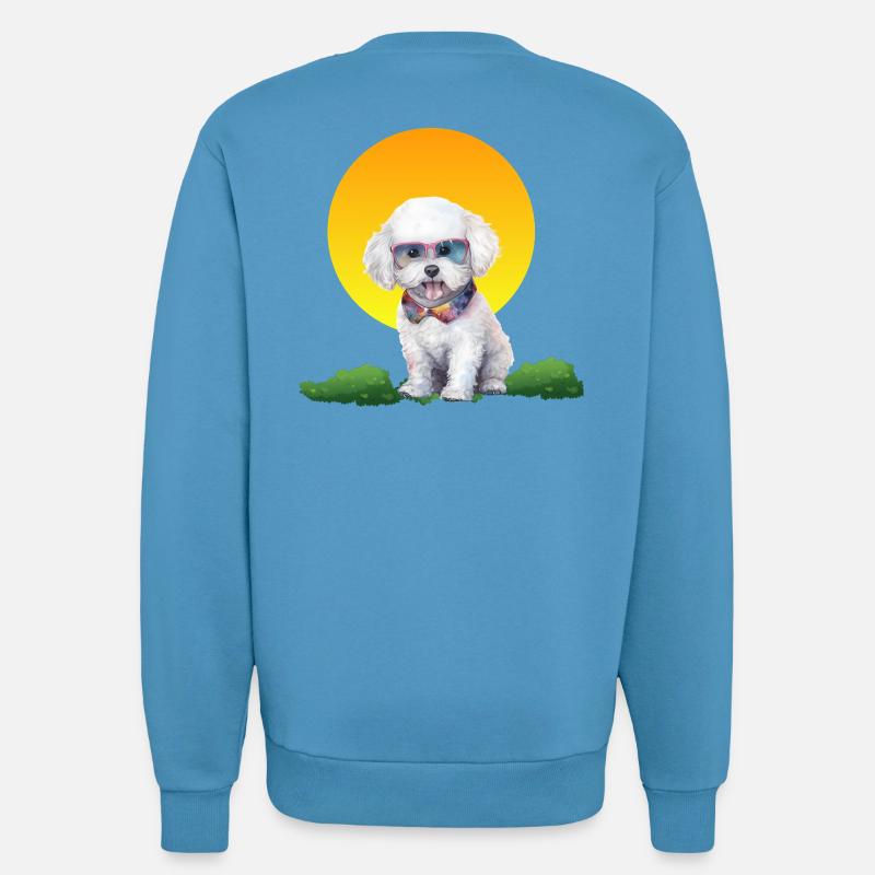 Sonnenuntergangswelpe mit Neonsonnenbrille - Sweatshirt - made by SPREAD - Sol Blue