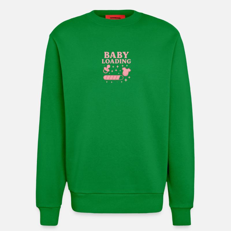 Baby Loading Grafik – Schnuller & Windel Sterne - Sweatshirt - made by SPREAD - City Green