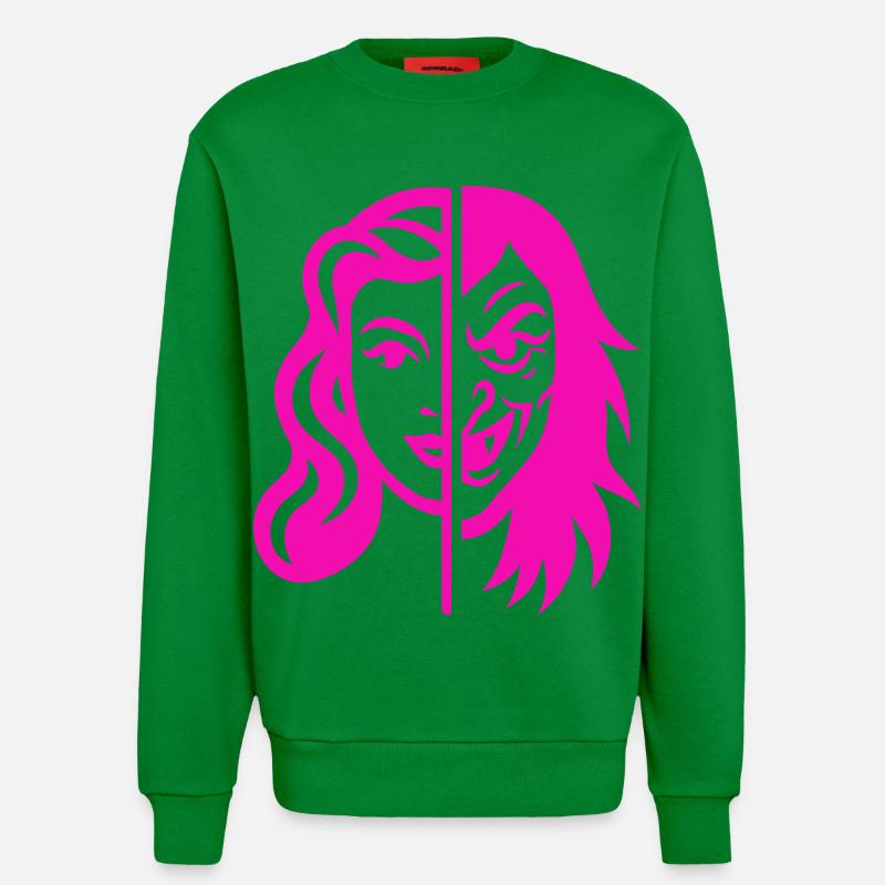 Split Face Kontrast - Sweatshirt - made by SPREAD  - City Green