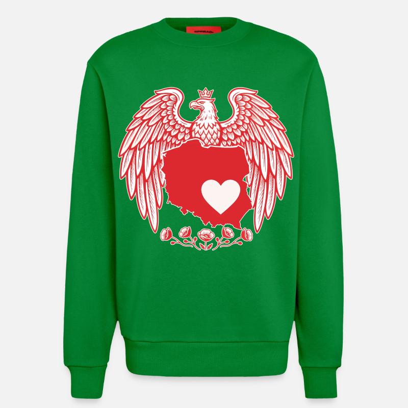 Polish Eagle Heart Map Design - Sweatshirt - made by SPREAD  - City Green