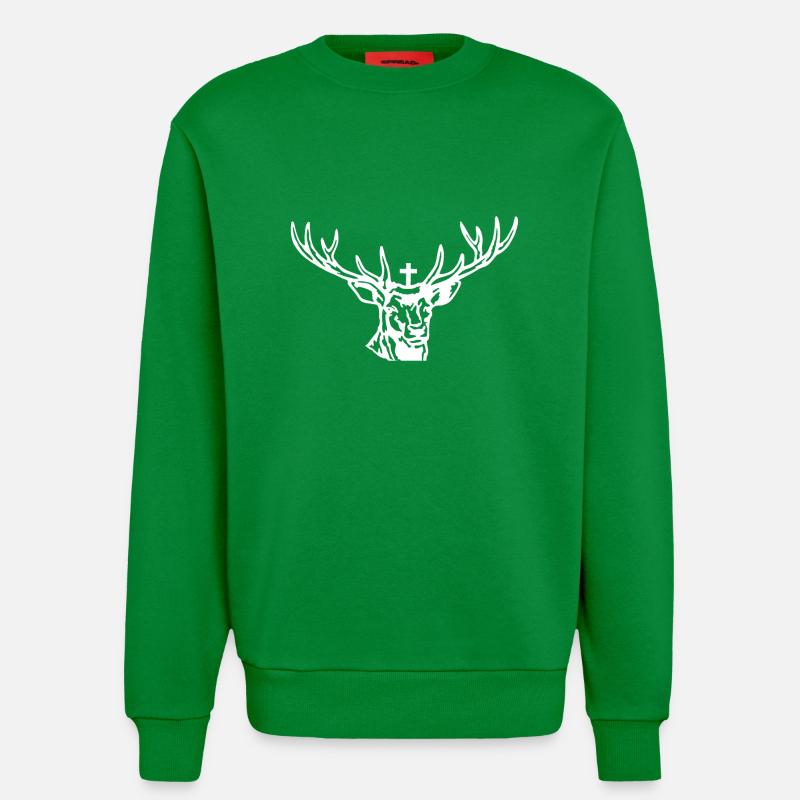 Hirschgeweih Hirschkopf - Sweatshirt - made by SPREAD  - City Green