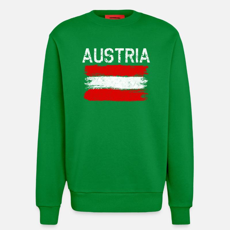 Austria Brushed Flag Grafik - Sweatshirt - made by SPREAD  - City Green