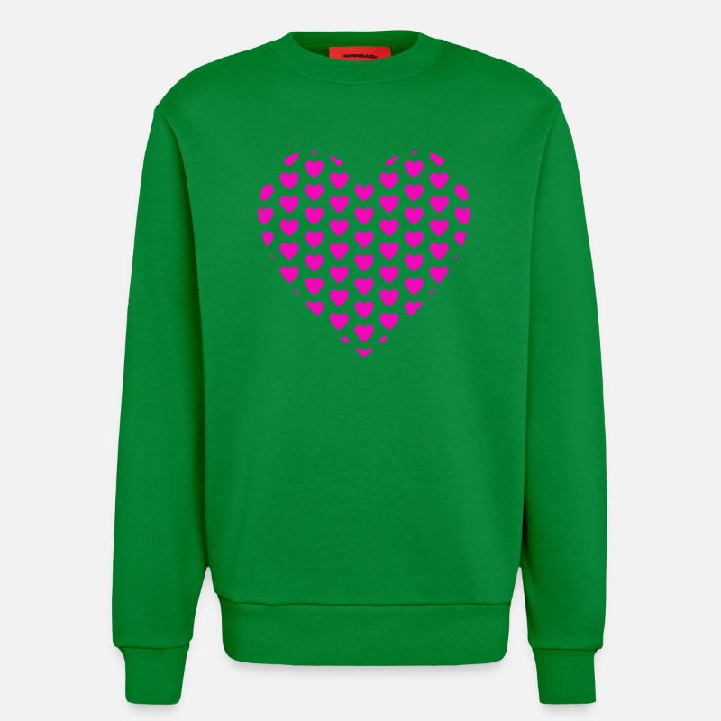 Herzherzen Patchmuster  - Sweatshirt - made by SPREAD  - City Green