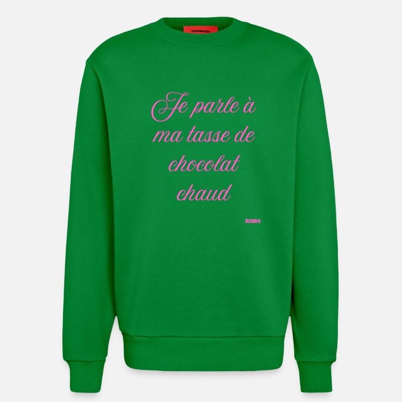 Pink Script Becher mit heißer Schokolade - Sweatshirt - made by SPREAD  - City Green
