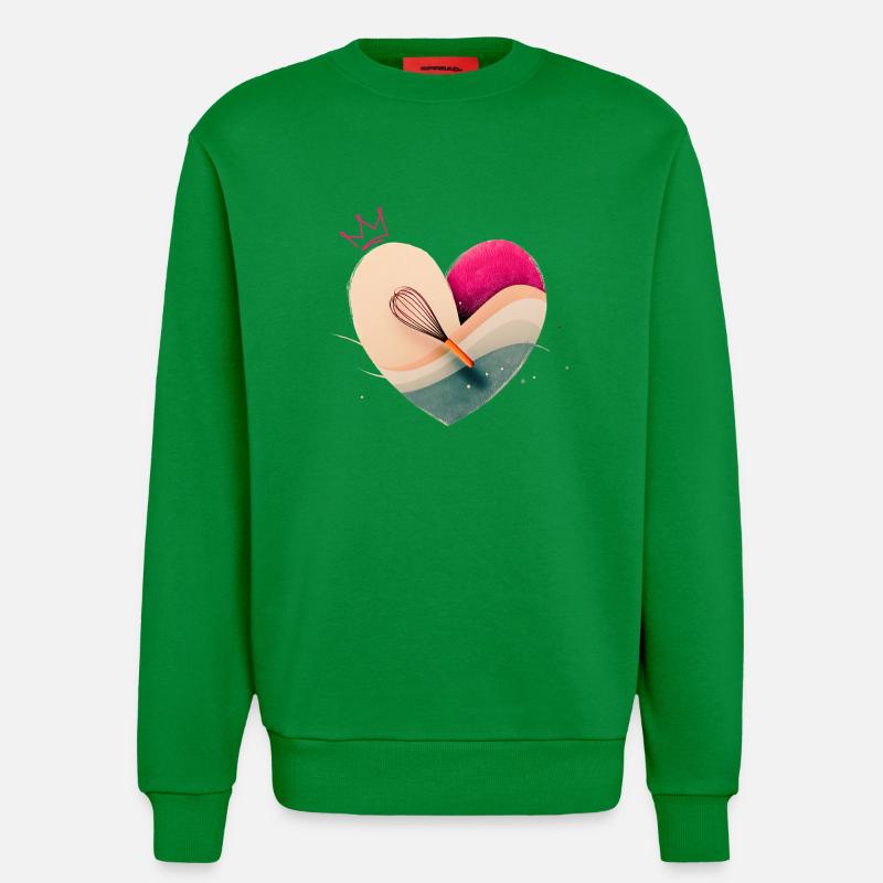 Herz mit Krone - Backen - Sweatshirt - made by SPREAD  - City Green