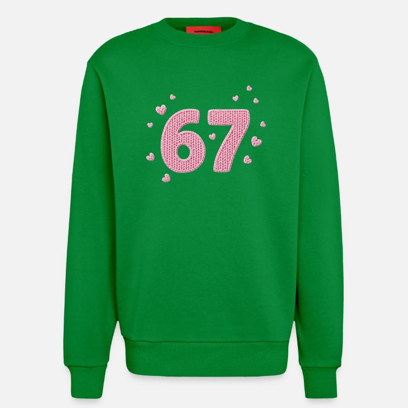 6 7 Meme – Pink Heart Pattern - Sweatshirt - made by SPREAD  - City Green