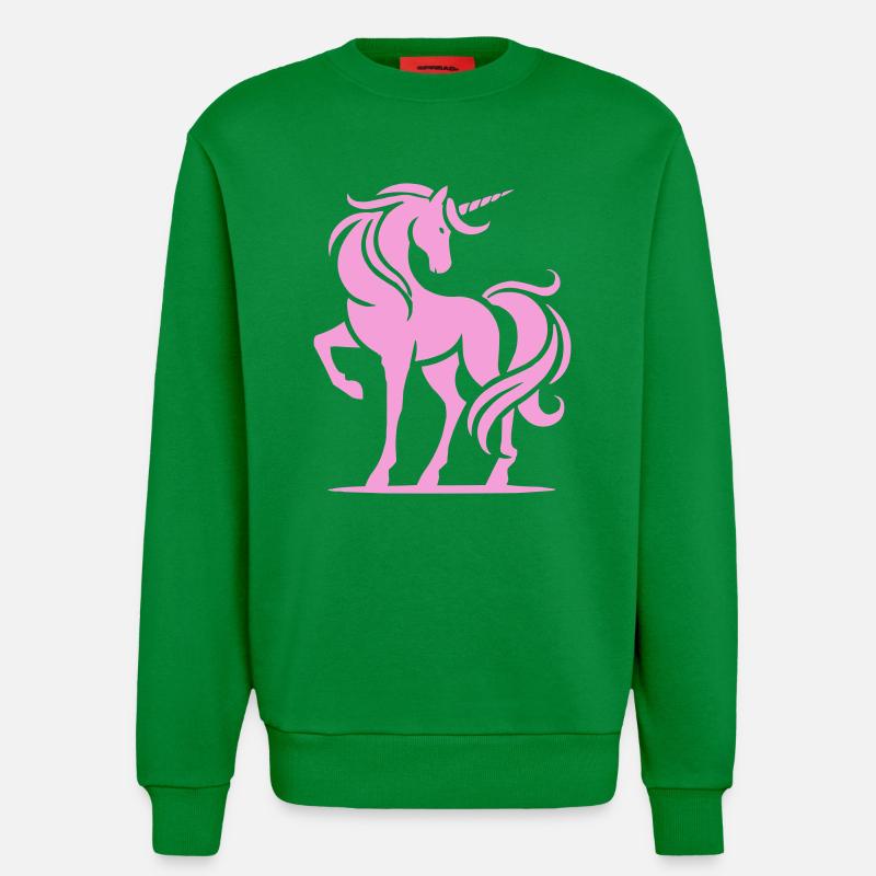 Rosa Einhorn-Silhouette - Sweatshirt - made by SPREAD  - City Green