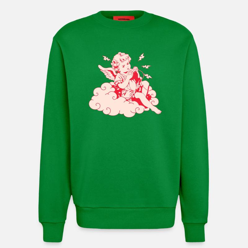 Wütender Gaming Cherub – Lag Blitze - Sweatshirt - made by SPREAD - City Green