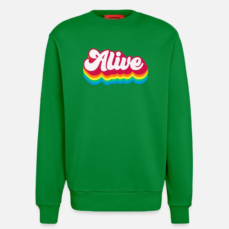 Alive - Retro Rainbow 70s - Sweatshirt - made by SPREAD  - City Green
