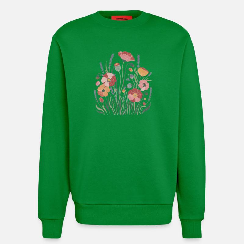 Boho Wildblumen – Blühende Harmonie - Sweatshirt - made by SPREAD  - City Green