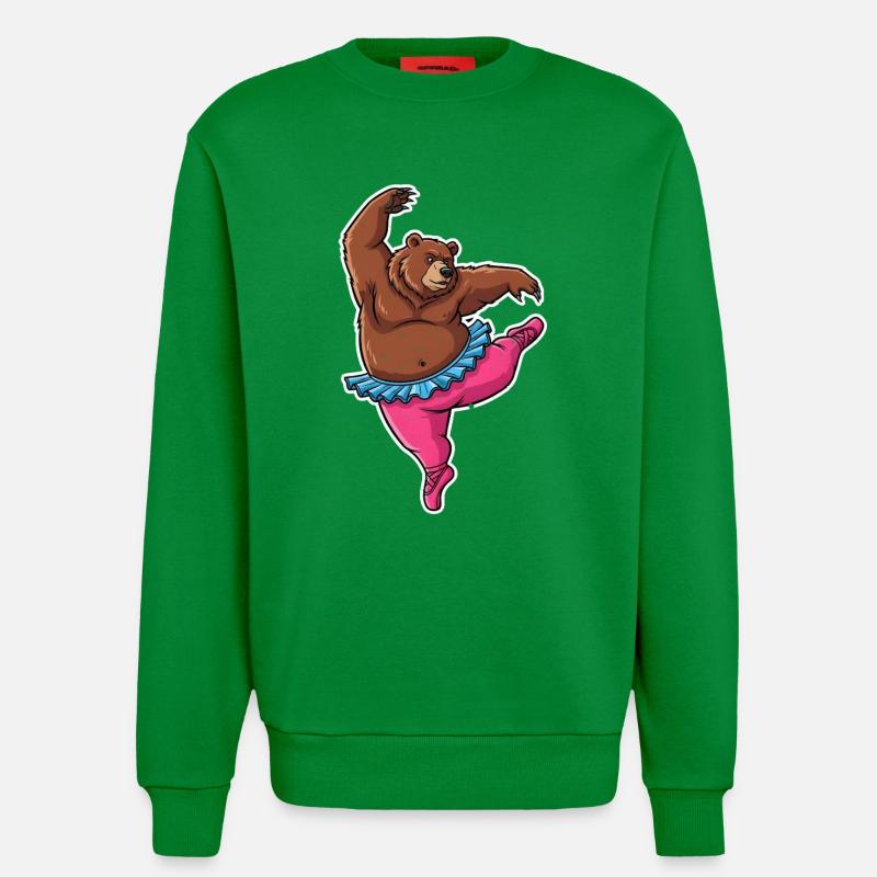 Ballet Bear Comic Gift - Sweatshirt - made by SPREAD  - City Green