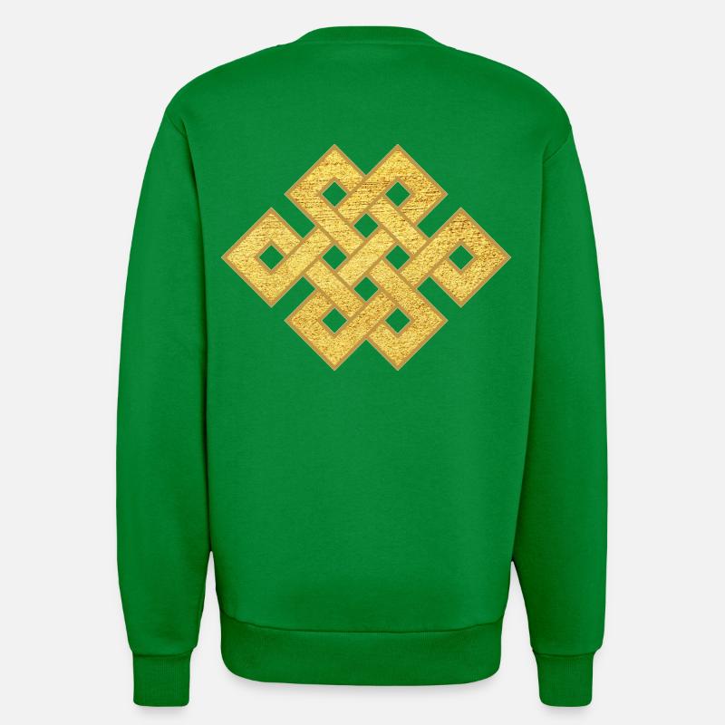 Endeløs knude Symbol Forbindelse Buddhistisk Beskyttelse - Organic relaxed trøje med crewneck made in EU - City Green