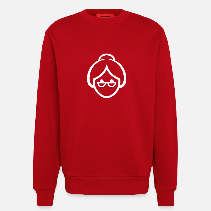 Gesicht einer Großmutter - Sweatshirt - made by SPREAD  - Rot