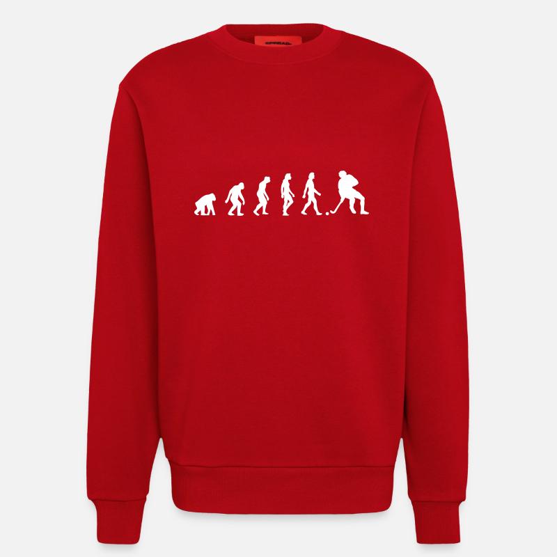 Die Evolution des Hockey - Sweatshirt - made by SPREAD  - Rot