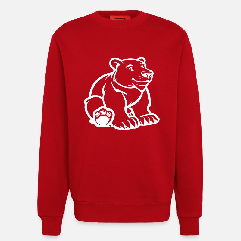 Polar Bear Comic Bear - Sweatshirt - made by SPREAD  - red