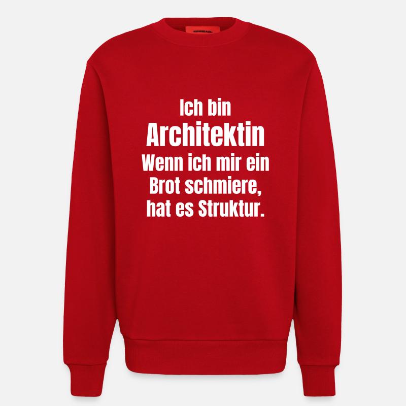 Architect smears bread with structure - Sweatshirt - made by SPREAD  - red