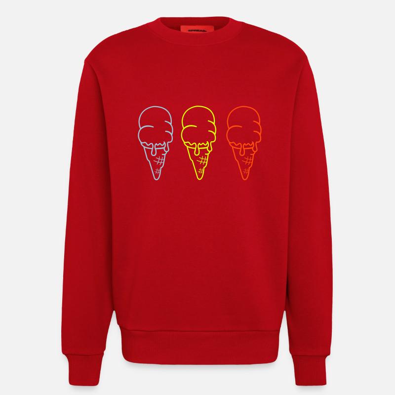 Glace Glace 3 - Sweat bio décontracté fabriqué en UE - rouge