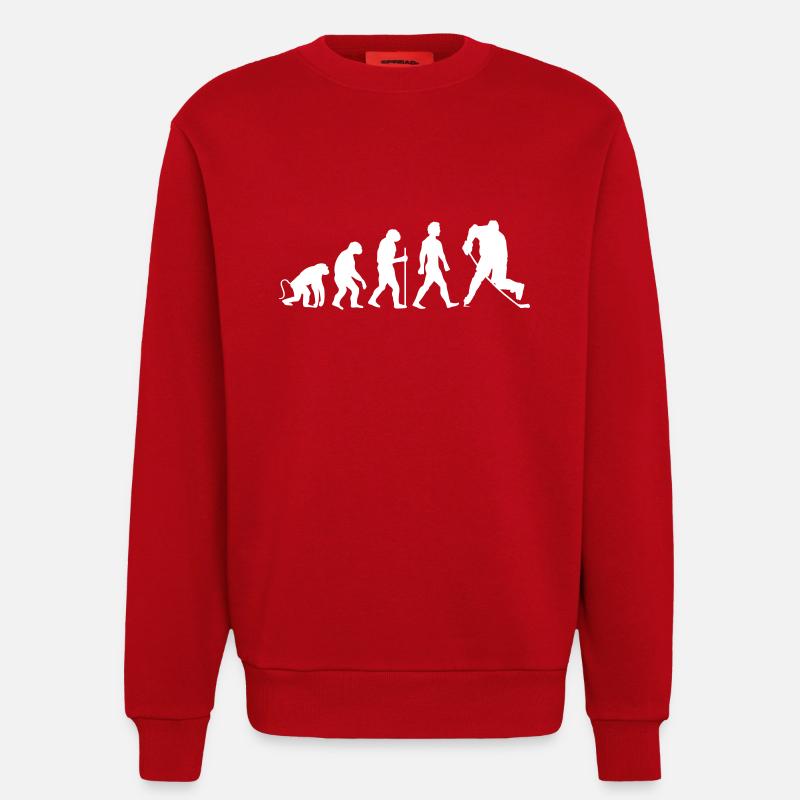 Hockey Evolution - Sweatshirt - made by SPREAD  - red