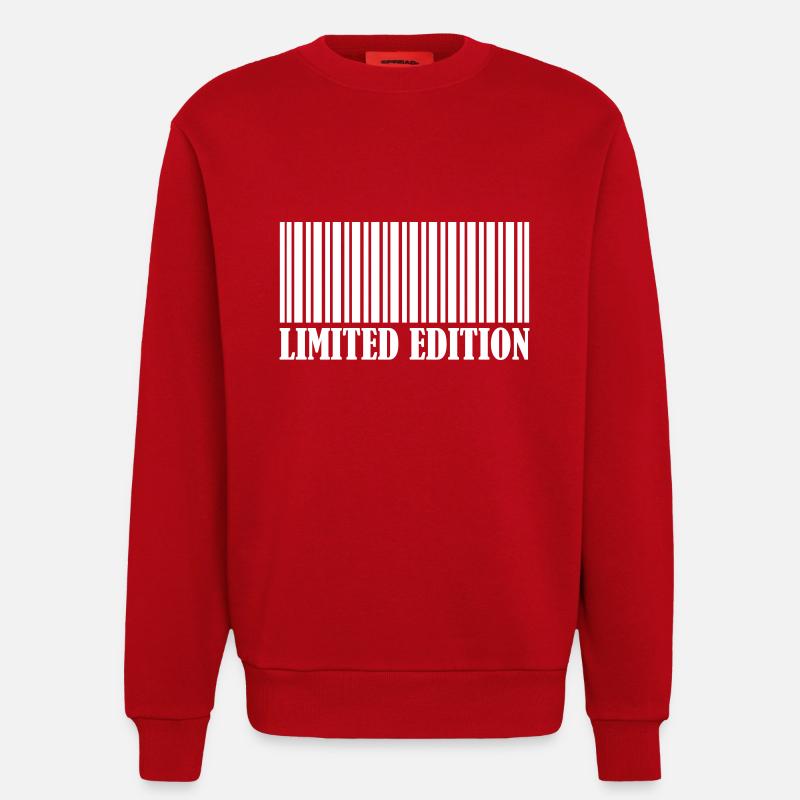 Code-barres édition limitée - Sweat bio décontracté fabriqué en UE - rouge
