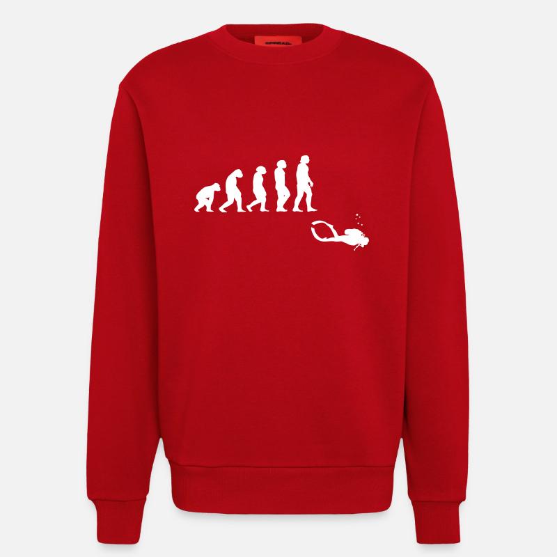Evolution diving with a device - Sweatshirt - made by SPREAD  - red
