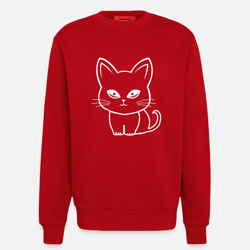 Katze Cat Comic - Sweatshirt - made by SPREAD  - red
