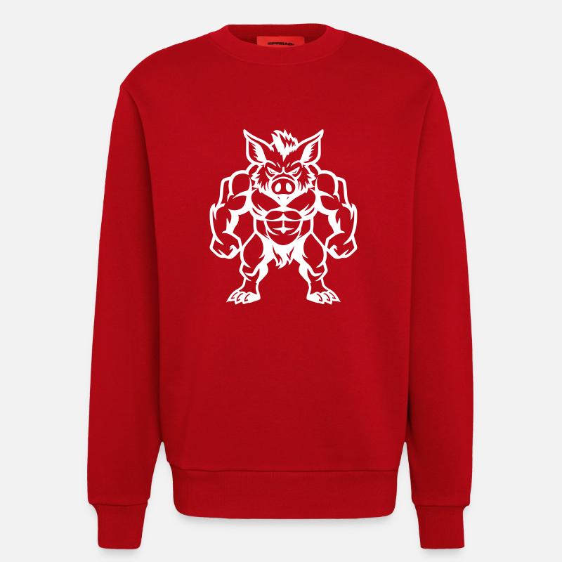 Wild Boar Comic - Sweatshirt - made by SPREAD  - red