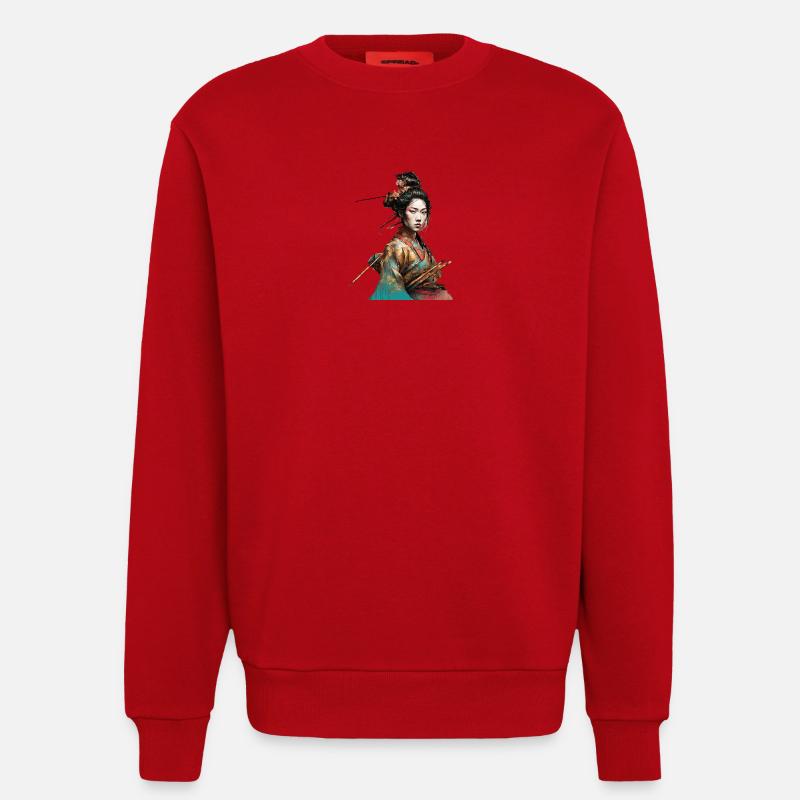 Geisha Samurai lady - Sweatshirt - made by SPREAD - Rot