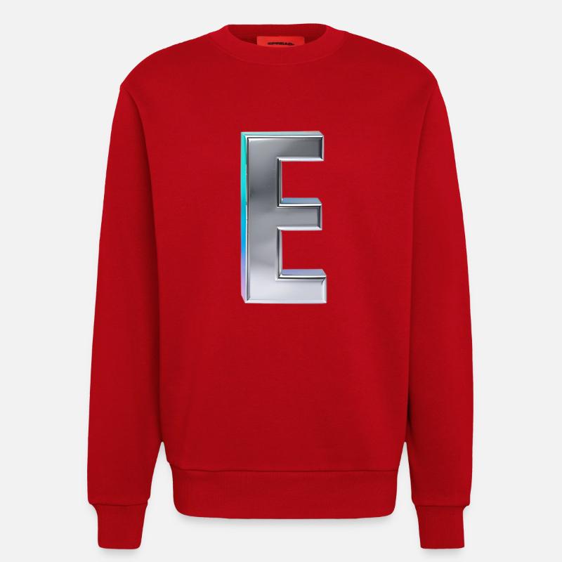 Chrome ,, E " Metallic - Sweatshirt - made by SPREAD  - red