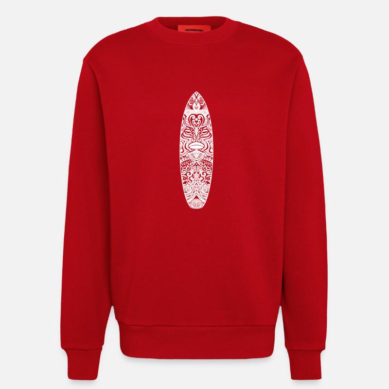 Maori Surf (white version) - Sweatshirt - made by SPREAD  - red